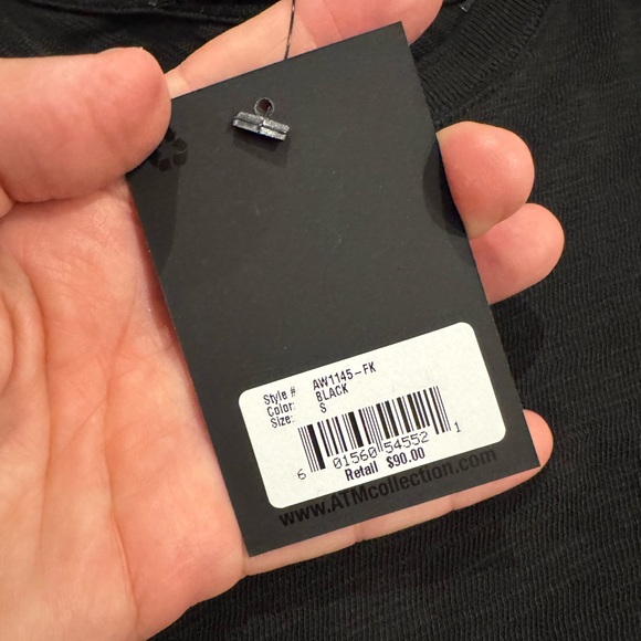 ATM Schoolboy Tee Shirt in Black. - Picture 6 of 7